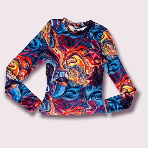 SHEIN Splash Ink Print Slim Tee - Picture 2 of 5